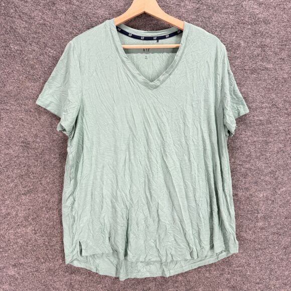 Gap Tops - Gap T-Shirt Women XL Gray V-Neck Short Sleeve Pullover Casual Solid Comfort